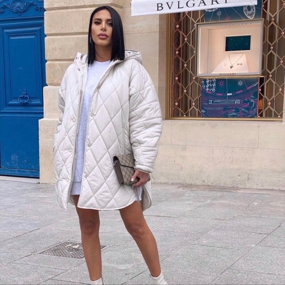 LAST 1!🔥ZARA OVERSIZED QUILTED PUFFER WATER REPELLENT COAT - Picture 5 of 16